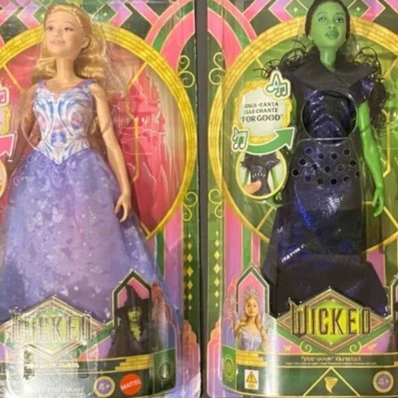 Wicked: For Good Elphaba and Glinda  Singing ‘For Good’ Dolls Set NWB - 2 dolls - Picture 1 of 2